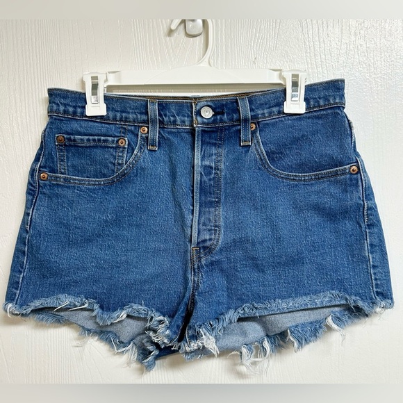 Levi’s 501 Cut Off Denim Jean Shorts Button Fly Size 30 - Picture 1 of 6
